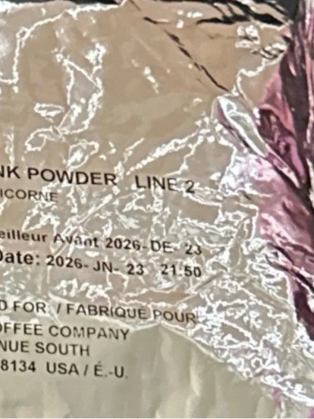 Starbucks pink powder